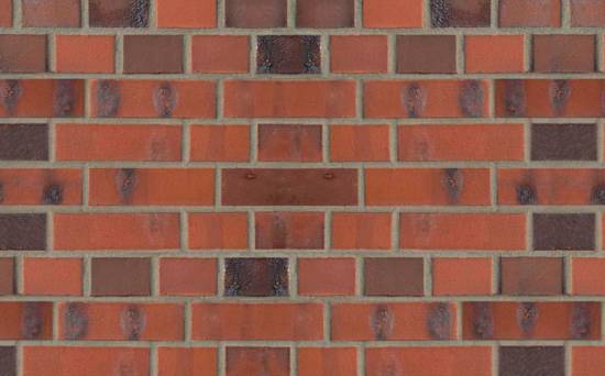 Кирпич клинкерный пустотелый ABC 81031M Busum rot-bunt-schmolz mit kohlerbrand гладкий, 240*115*71 мм