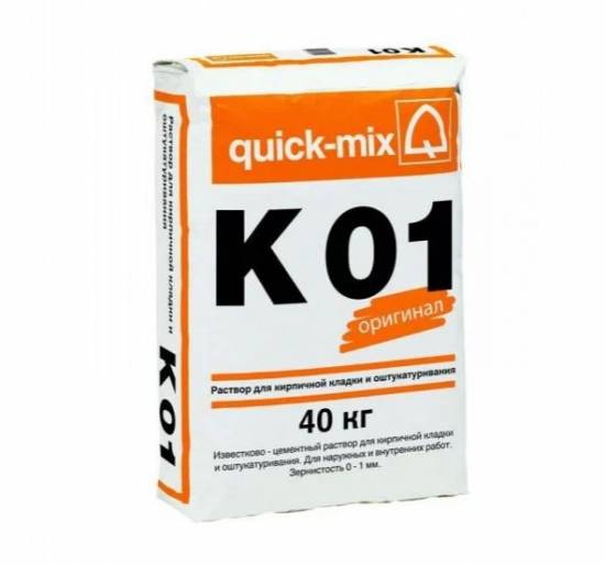 Известково-цементный раствор quick-mix K 01 для кирпичной кладки и оштукатуривания