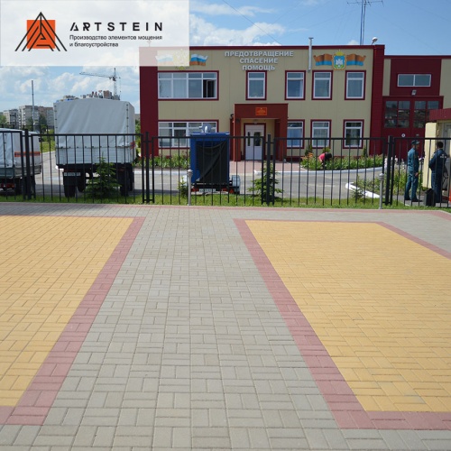 Плитка тротуарная ArtStein Прямоугольник красная, Старение 1.П6 100*200*60мм